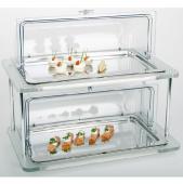 Поднос для нарезки 61х38см h52см, 2-х ярусный, с хладогентом, сталь+акрил 11514APS