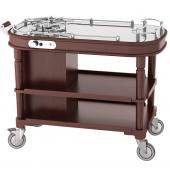 Тележка сервировочная 3-х ярусная 89,5x122x58,5см, цвет махагон 18876-00