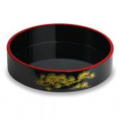 Блюдо-барабан d27см h5см, черное лакиров.дерево 22-0070S