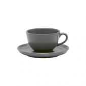 Пара чайная FLAT Shape GRAY (чашка 200мл и блюдце 14см) Oxford 136444, AO04-1C06