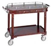 Тележка сервировочная 122х58,5см h89,5см, 2 уровня, цвет розовое дерево, на колесах 18891-00