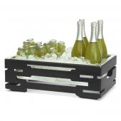 База нейтральная для бутылок MULTI-CHEF 54,9х34,5см h17,8см, с коробом для льда, черная сталь/акрил