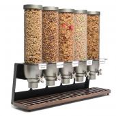 Диспенсер EZ-SERV для сыпучих продуктов, пять емкостей по 4,9л, 82,6х22,9см h66см, сталь/акрил EZ522