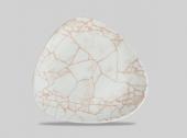 Тарелка мелкая треугольная 22,9см, без борта, цвет Kintsugi Coral, KTAMTR9 1