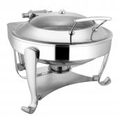 Мармит настольный (чефиндиш) круглый cо стеклянной крышкой 6,5л, OP/0/0/6.5/CP