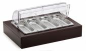 Мармит настольный (чефиндиш) GN1/1 с крышкой Roll Top, на дерев.подставке венге 51132820