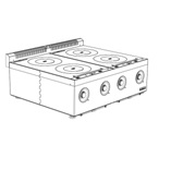 ПЛИТА ЭЛЕКТРИЧЕСКАЯ ИНДУКЦИОННАЯ ICG7-4 СОЛЬ, 800Х700Х250ММ 00-0122138