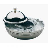 Икорница d 18 см s/s со стеклянной вставкой d10см 01699APS