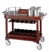 Тележка под алкоголь 122х62см h92см, 3 уровня, цвет розовое дерево, на колесах 58897-00