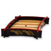 Блюдо-ромб 30х30х7 см, черное лакиров.дерево,вставка светлое дерево 22-0083S