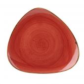 Тарелка мелкая треугольная 22,9см, без борта, Stonecast, цвет Berry Red