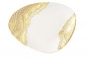 Тарелка треугольная плоская 26,5x20,5см цвет Tide Gold TDGDTC261