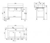 СТОЛ Д/ГРЯЗ.ПОСУДЫ DIHR T55 1100 SX СПЕЦ. 2 ВАННЫ
