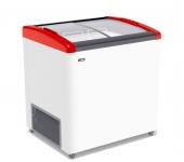 ЛАРЬ МОРОЗИЛЬНЫЙ GELLAR FG 250 E ГНУТОЕ СТЕКЛО КРАСНЫЙ
