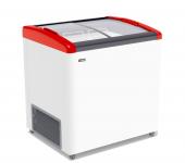ЛАРЬ МОРОЗИЛЬНЫЙ GELLAR FG 250 E ГНУТОЕ СТЕКЛО КРАСНЫЙ (ПРОПАН)