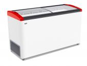ЛАРЬ МОРОЗИЛЬНЫЙ GELLAR FG 575 E ГНУТОЕ СТЕКЛО КРАСНЫЙ (ПРОПАН)