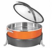 Мармит настольный (чефиндиш) круглый 8л, Orange Poppins PPB/OR/8