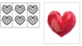 Форма д/шок. конфет &amp;quot;Diamond Heart&amp;quot; 70x66 h20мм , 6шт,  п/к MA3015