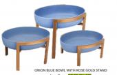 Чаша ORION BLUE с подставкой Rose Gold h21*34,5*28,2см, OR/BE/BU-02M