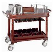 Тележка под алкоголь 122х62см h92см, 3 уровня, цвет розовое дерево, на колесах 18897-00