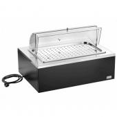 Мармит настольный (чефиндиш) GN1/1 с крышкой Roll-Top, электр., на дерев.подставке венге 51130930