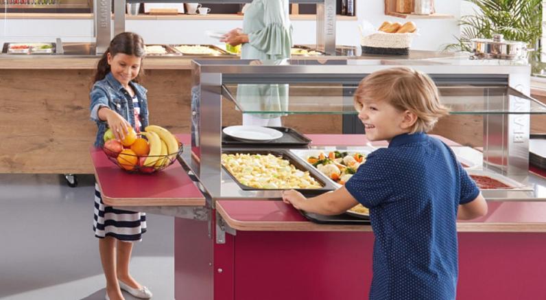 BASIC LINE Kids от BLANCO Professional – система раздачи блюд с низкими модулями для детей